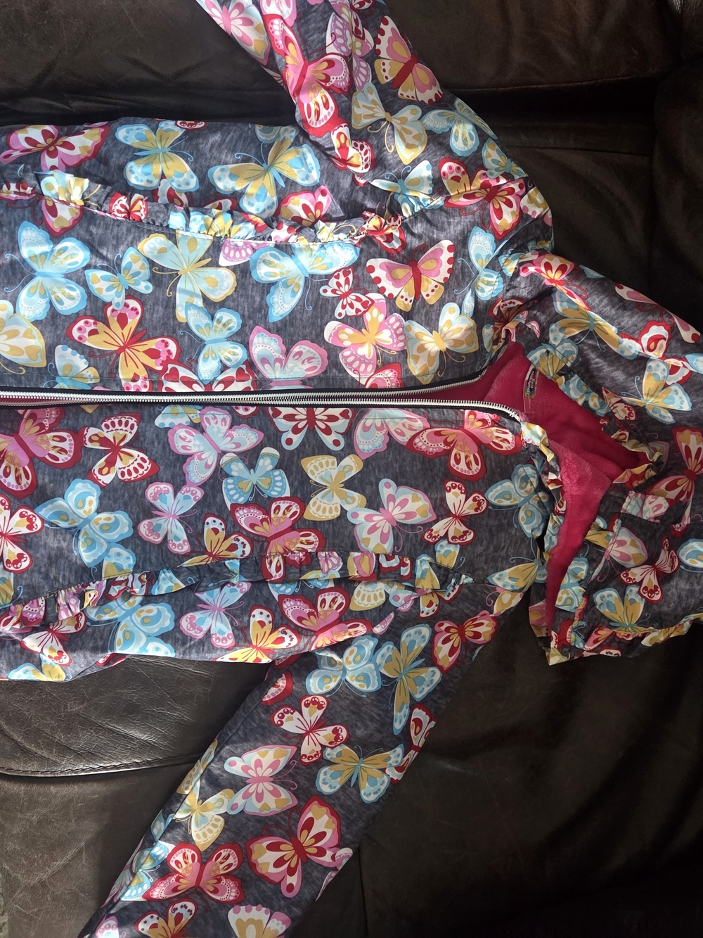 Kids Butterflies Print Pajama Jacket - Pink & Blue